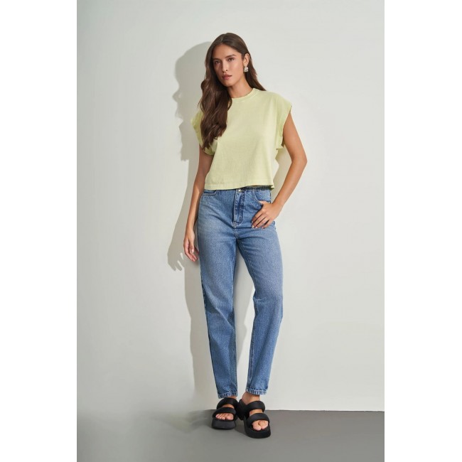 T-Shirt em Meia Malha Estonada T-Shirt em Meia Malha Estonada