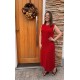 Vestido Midi Nature com Textura Vermelho Vestido Midi Nature com Textura Vermelho