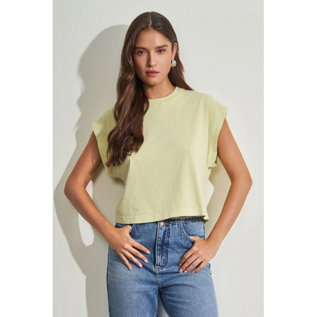 T-Shirt em Meia Malha Estonada T-Shirt em Meia Malha Estonada