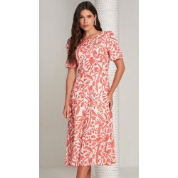 VESTIDO MIDI VISCOSE GATOS E ATOS.