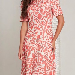 VESTIDO MIDI VISCOSE GATOS E ATOS.