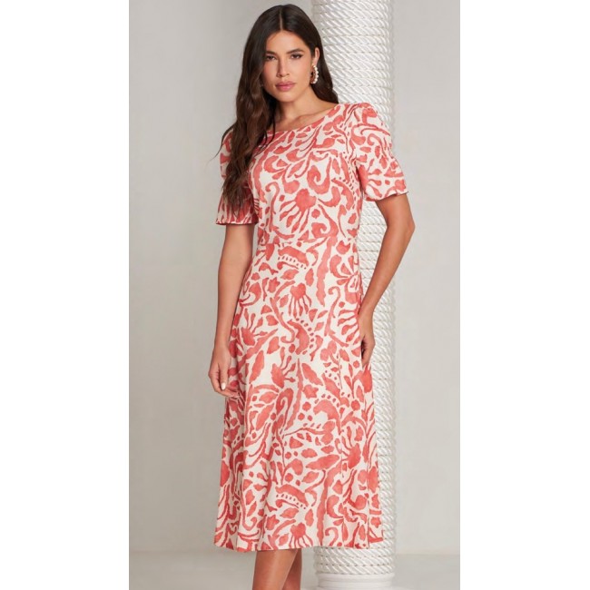 VESTIDO MIDI VISCOSE GATOS E ATOS.