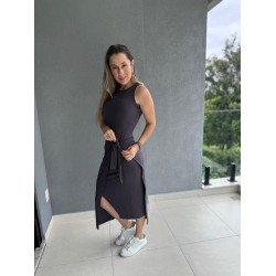 VESTIDO MIDI CANELADO GATOS E ATOS