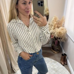 Camisa de Manga Longa em Plano Linen com Listras Camisa de Manga Longa em Plano Linen com Listras