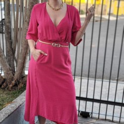 Vestido soltinho plano transpasse busto | Tigrara