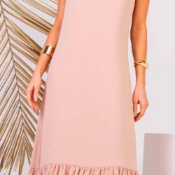 Vestido longo plano abertura lateral | Tigrara