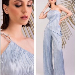 Conjunto blusa/calça malha plissado| Tigrara