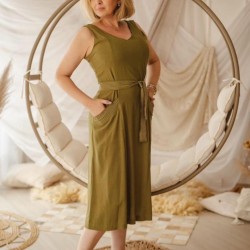 VESTIDO VERDE FULL MIDI VISCOSE 