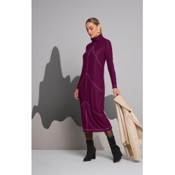 VESTIDO MIDI CANELADO VISCOSE COM ELASTANO GATOS&ATOS