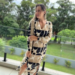 VESTIDO MIDI VISCOSE GATOS&ATOS