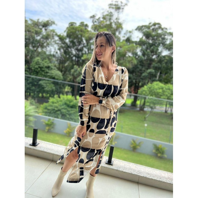 VESTIDO MIDI VISCOSE GATOS&ATOS