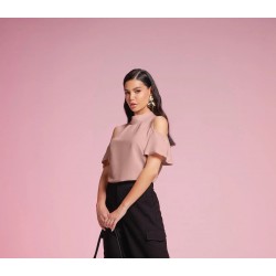 BLUSA ROSA VISCOSE COM LINHO GATOS E ATOS